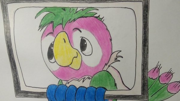 Попугай Кеша рисунок