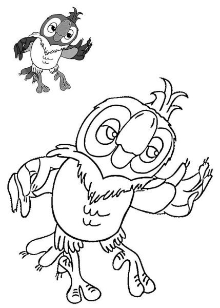 Разукрашка попугай Кеша