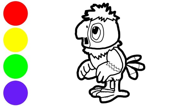 Попугай Кеша раскраска