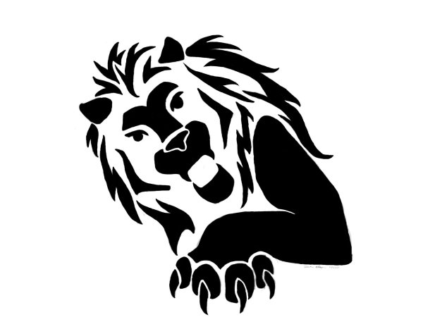 Трафарет Льва для тату