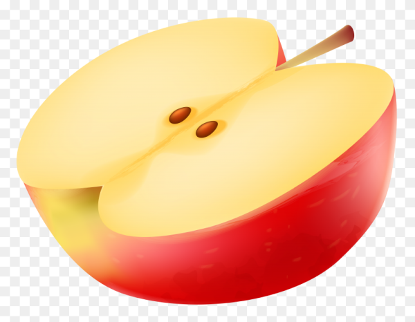 Половинка яблока на прозрачном фоне