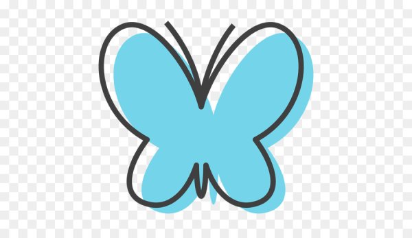 Голубая бабочка мультяшная