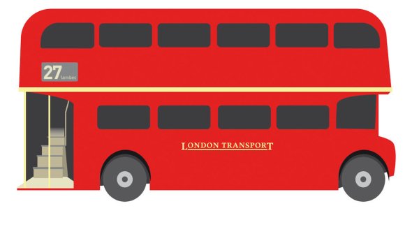 Английский автобус сбоку вектор