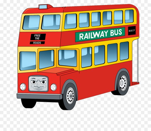 Двухэтажный автобус мультяшный