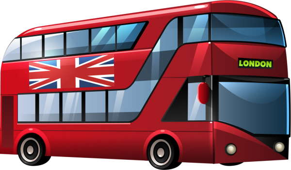 Дети в Красном двухэтажном автобусе