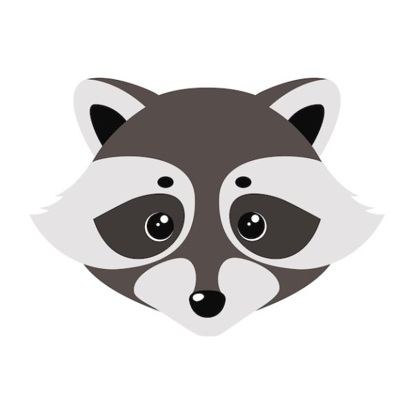 Мордочка енота для детей