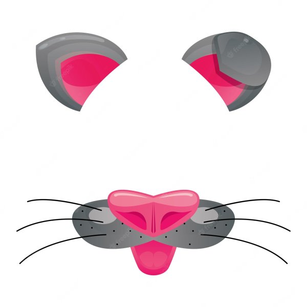 Кошачьи ушки и носик маска