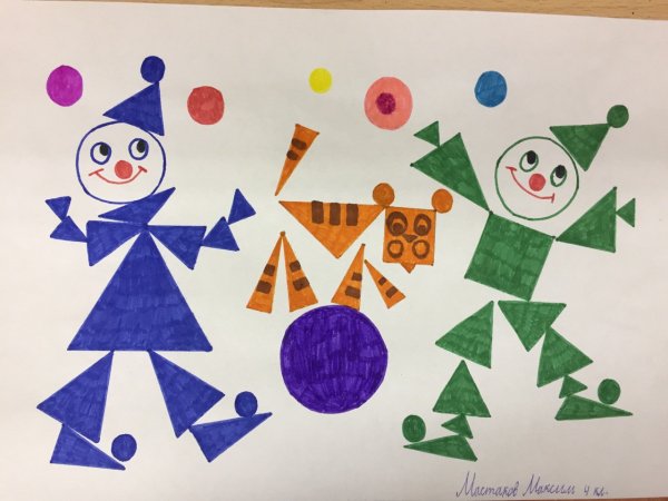 Сюжетная аппликация из геометрических фигур