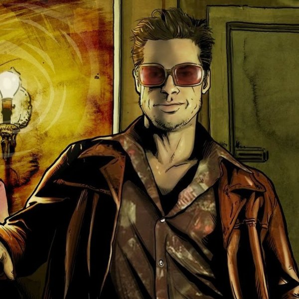 Тайлер Дерден черно белый