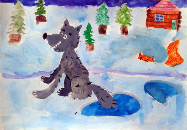 Сказочный волк на прозрачном фоне