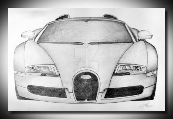 Бугатти Вейрон нарисовать карандашом