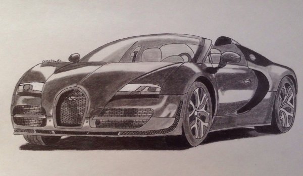 Бугатти Вейрон рисунок сбоку