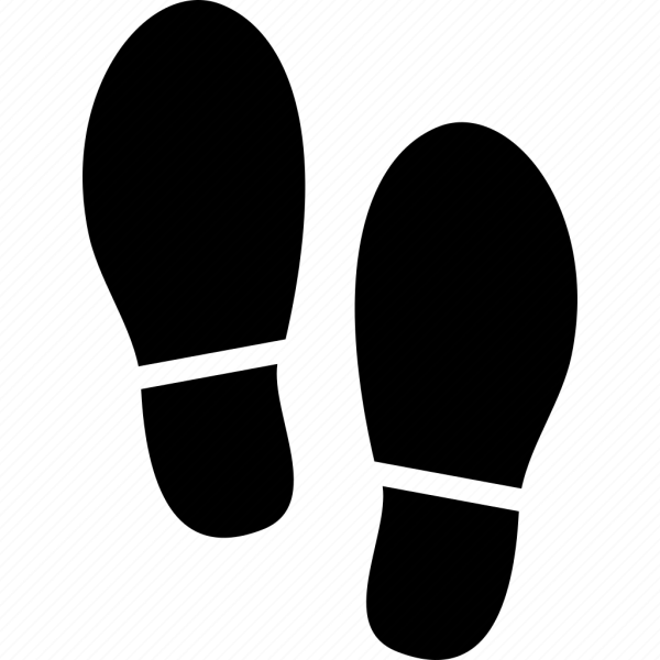 Следы человека в обуви