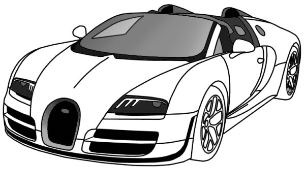Раскраски для мальчиков машины Бугатти Вейрон