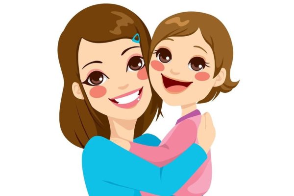Мама и ребенок мультяшный