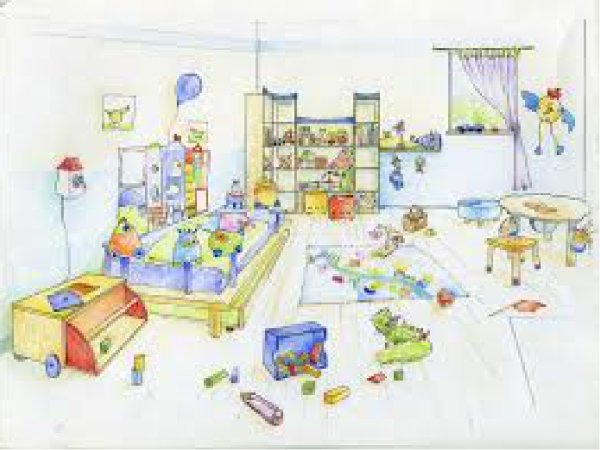 Мультяшный интерьер детского сада