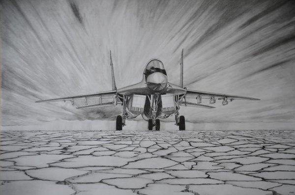 Рисунок истребитель миг