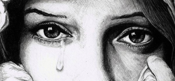 Плачущая девушка рисунок карандашом