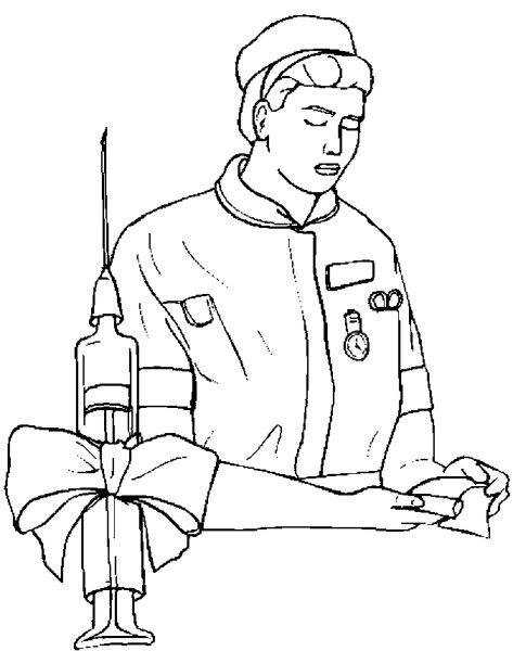 Военный врач раскраска