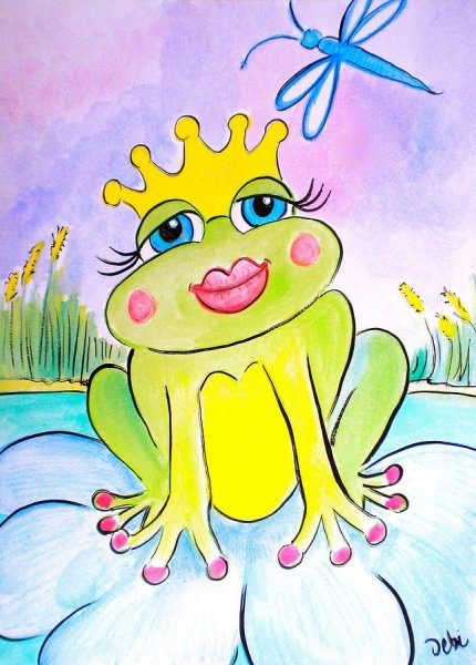 Лягушка детский рисунок