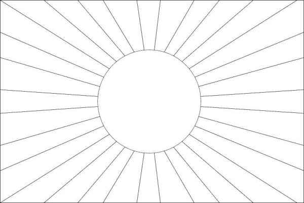 Шаблон солнце с лучами