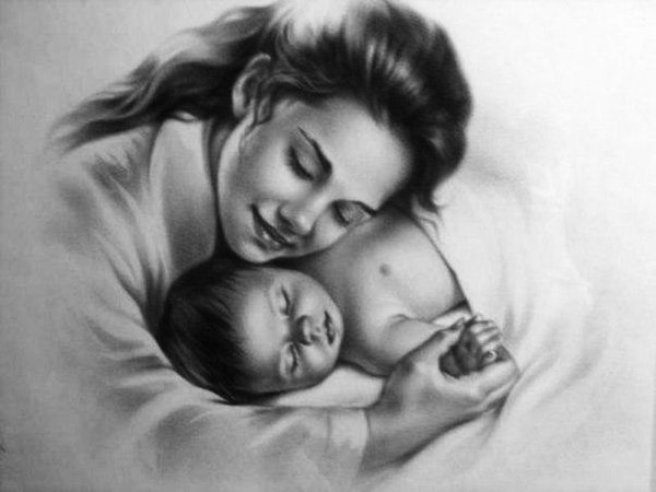 Алмазная мозаика мать и младенец