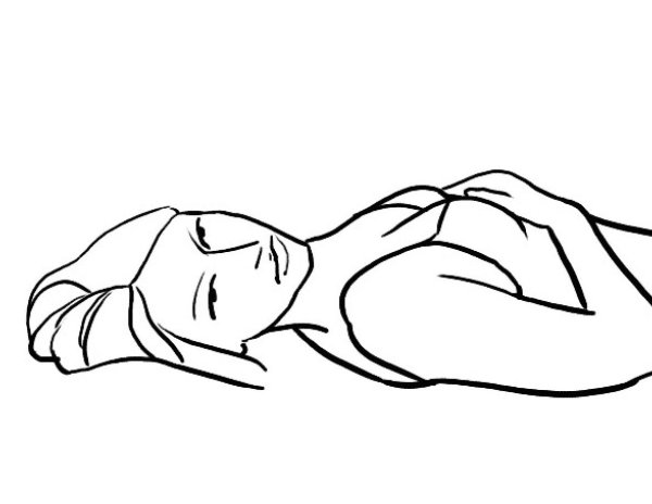 Нарисованный лежачий человек