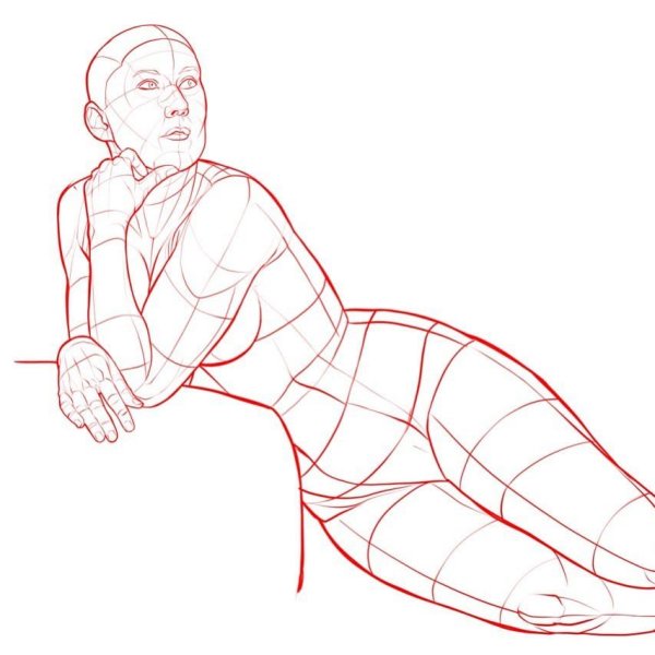 Лежачие позы для рисования