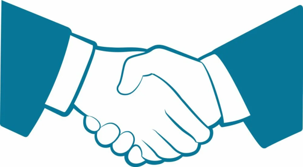 Рукопожатие на белом фоне