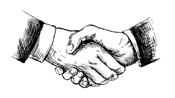 Рукопожатие раскраска
