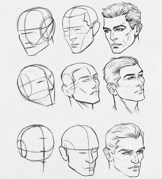 Лицо человека сбоку референс