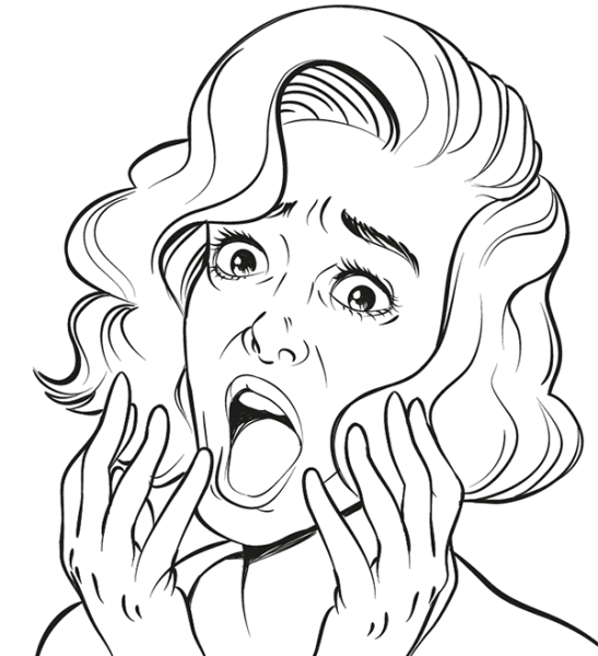 Нарисованное удивленное лицо