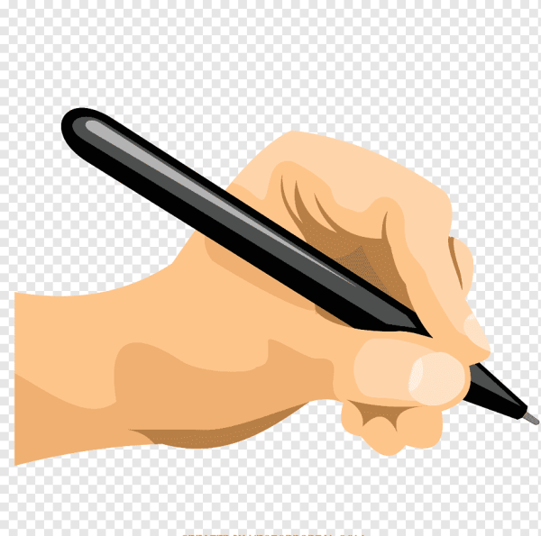 Рука с ручкой без фона