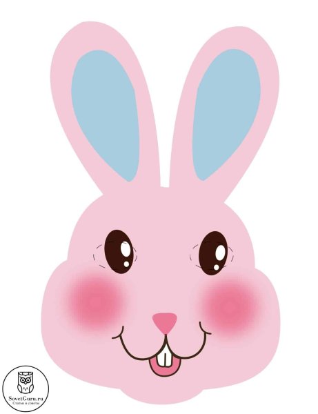 Мордочка зайчика для аппликации