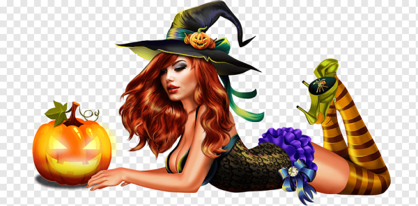 Ведьма на прозрачном фоне