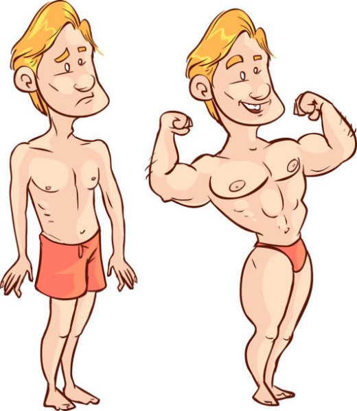 Худой человек нарисовать