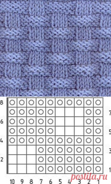 Узор плетёнка спицами