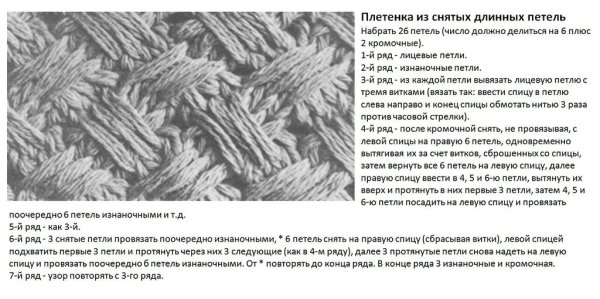 Узор плетенка из СНЯТЫХ петель