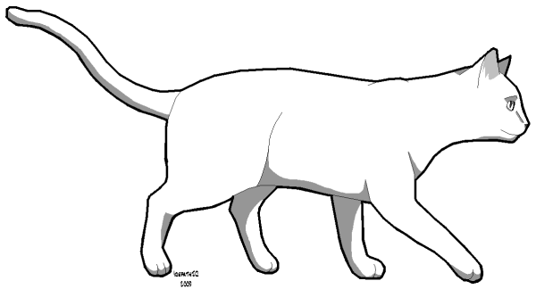 Нарисовать идущего кота