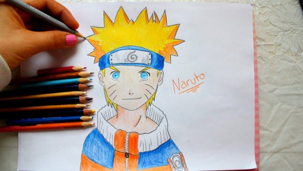 Рисунки Наруто фломастерами