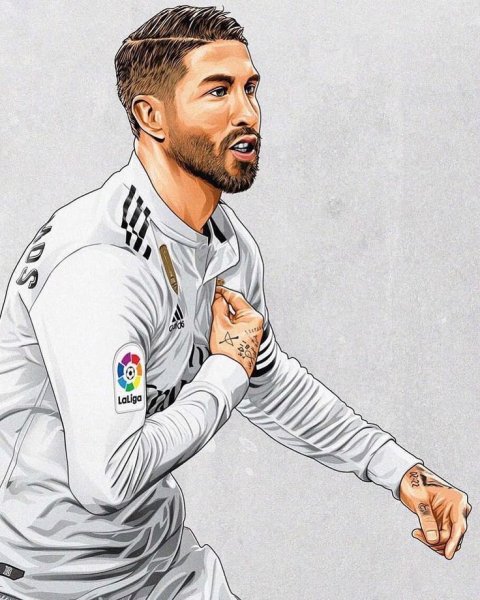 Раскраска футболиста Серхио Рамоса