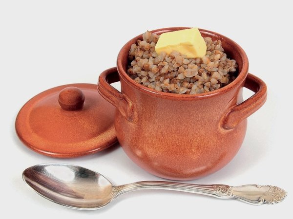 Рисунок гречневой каши в тарелке