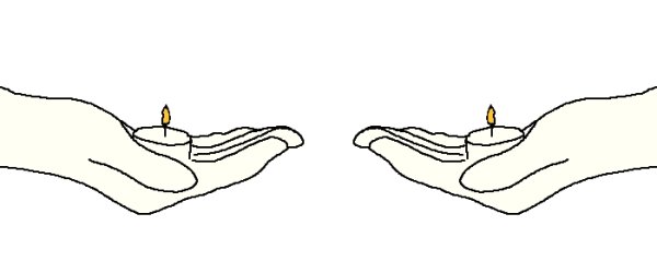 Рука со свечей векектор
