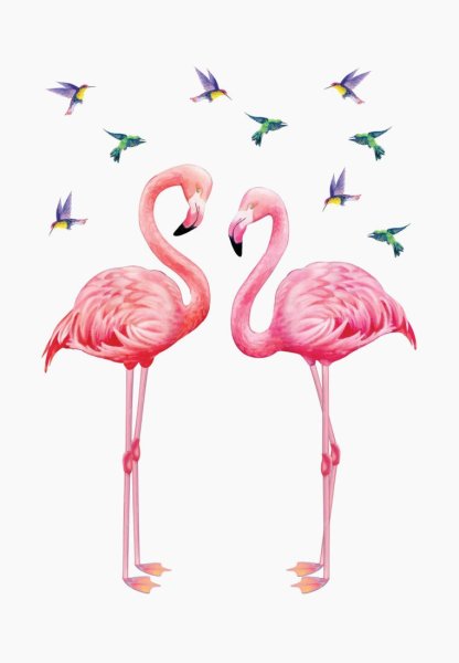 Декоретто наклейки Фламинго