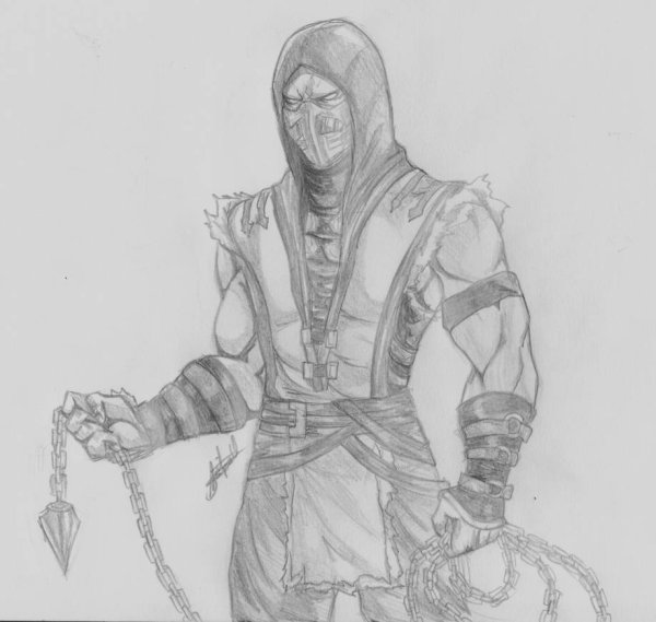 Скорпион Mortal Kombat нарисовать