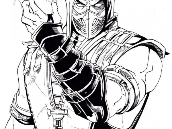 Скорпион мортал комбат эскиз