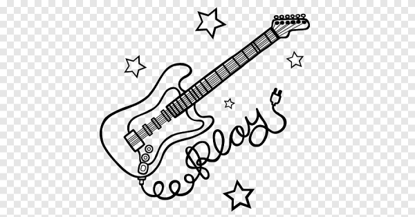 Электрогитара на прозрачном фоне
