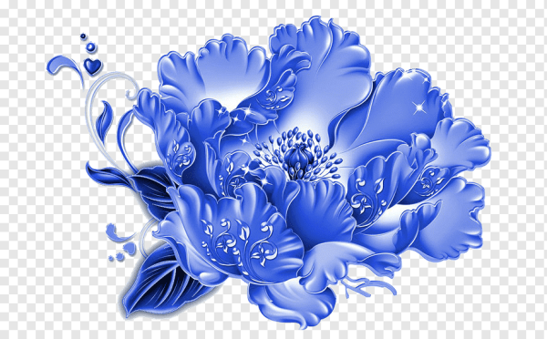 Векторные цветы синие голубые