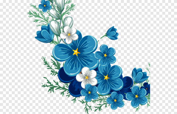 Синие цветы вектор