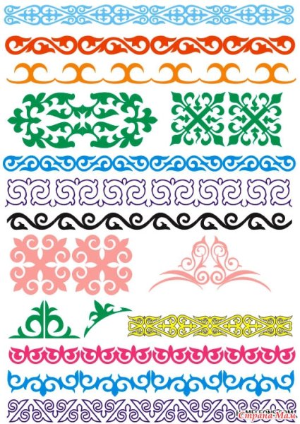 Казахский орнамент трафарет